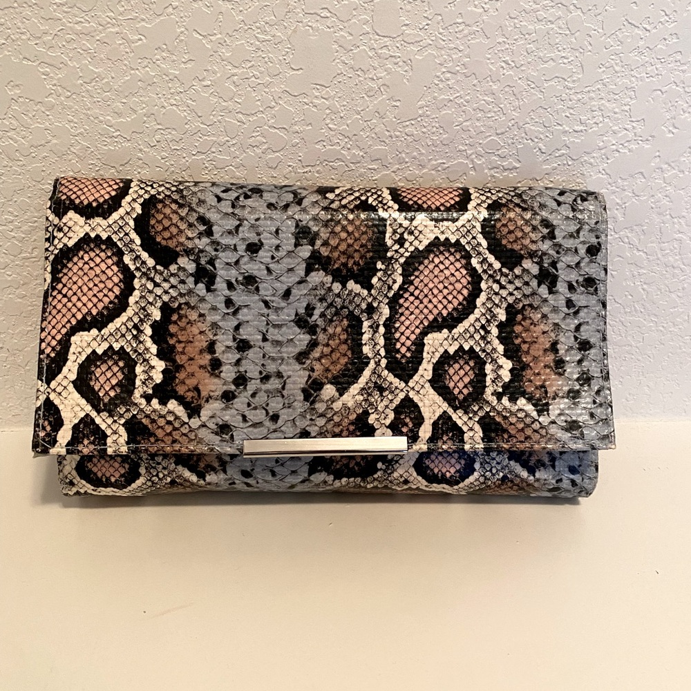 H&M SnakeSkin Hand Held Clutch. Zipper on the inside.